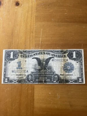 1899 US BLACK EAGLE LARGE ONE DOLLAR SILVER CERTIFICATE PCGS VG 8 NR #CB354-10 - Image 1 of 2