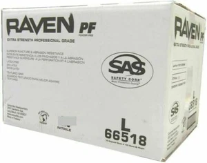 SAS SAFETY RAVEN 66518 puderfreie schwarze Nitrilhandschuhe ETUI (10 BOXEN) LARGE - Bild 1 von 1