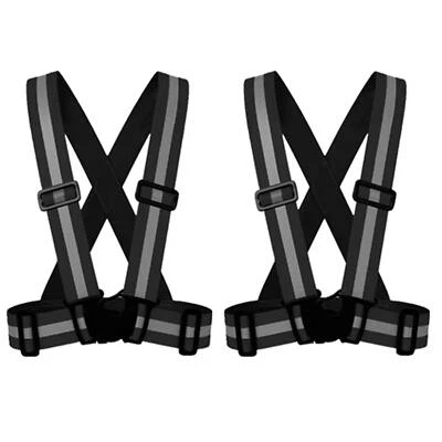 Kids Reflective Vest 2PCS Lightweight Adjustable Running Cycling Walking - Image 1 of 4