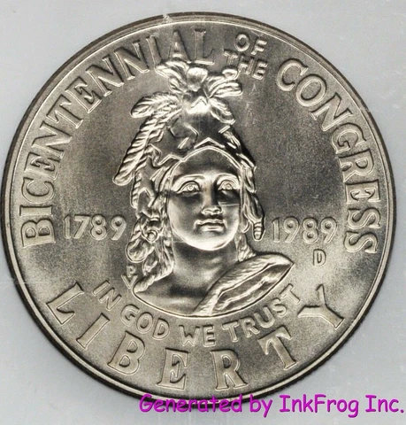 1989 D Congressional Half Dollar Gem  BU Cover