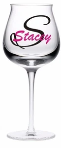 Personalised Name/word & Initial Vinyl Sticker Wine Gin Glass Christmas - Picture 1 of 5