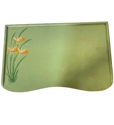 手绘电视翻领桌,晚餐托盘,绿色托盘 — 第 1/3 张图片