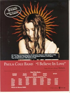 Paula Cole Band 1999 Ad- I Believe In Love Advertisement KPLZ KPEK WWDE WKEE - Bild 1 von 1
