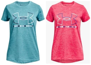 Neu mit Etikett UA Mädchen Tech Big Logo Twist kurzärmliges T-Shirt. Größe & Farbe wählbar - Bild 1 von 5