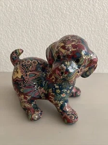 vintage Porcelain Patchworks Puppy Dog Figurine by Joan Baker Designs - Picture 1 of 7