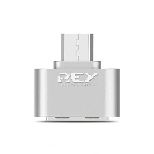 Adaptador OTG Micro USB Macho a USB 2.0 Hembra Color Plata v523 - Imagen 1 de 4