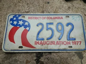 1977 DISTRICT OF COLUMBIA~2592 INAUGURATION ~LICENSE PLATE~TAG - Picture 1 of 7