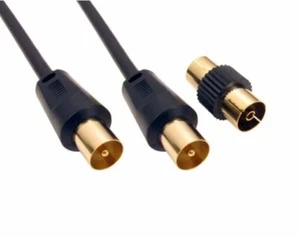 1m Coaxial TV Aerial Cable Extension RF Fly Lead Digital Male to Male Coax Cable - Picture 1 of 9