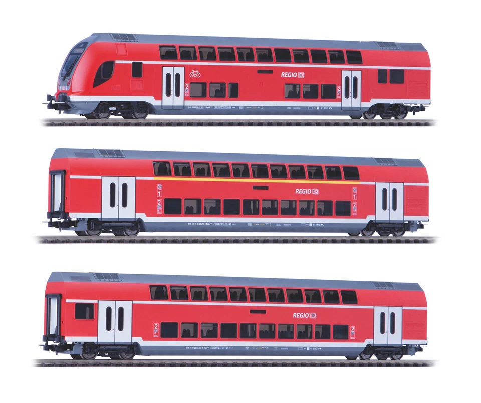 New! Special Combo PIKO 58803+58804+58805 HO Scale double-decker of the DB Regio - Image 1 of 4