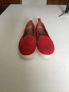 Clarks Collection Soft Cushion Women’s 10 M Red Suede Espadrille Slip On Shoe - Picture 1 of 5