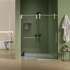 56"-60"W x 70"H Frameless Shower Door, Sliding Shower Door, Premium 5/16"(8mm) - Picture 1 of 12
