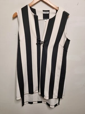 NARA CAMICIE top womens size 2 striped sleeveless button — 第 1/4 张图片