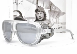MONCLER Frost Silver Sunglasses Leather Shield Ski Trekking Hiking 89/20C - Picture 1 of 17