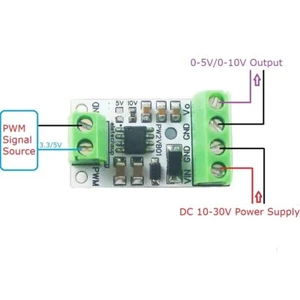 Convertidor de 1/5 piezas PWM a DAC entrada pulso señal salida 0-5V/0-10V voltaje analógico - Imagen 1 de 16