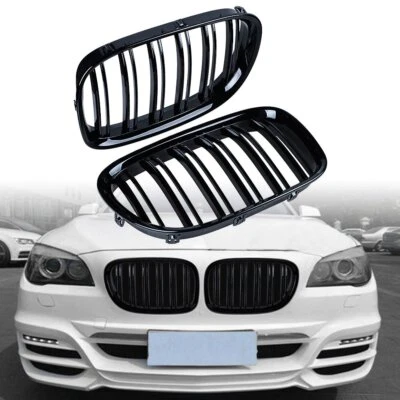 Gloss Black Front Kidney Grill Grille for 09-15 BMW 7-Series F01 F02 740i 750i Foto 1 de 4