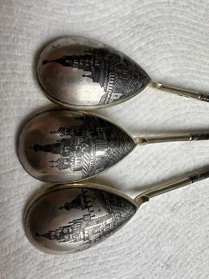 Cuchara Nielo retorcida Imperial Silver 84 dorada K.B. Iglesia de Moscú Foto 1 de 4