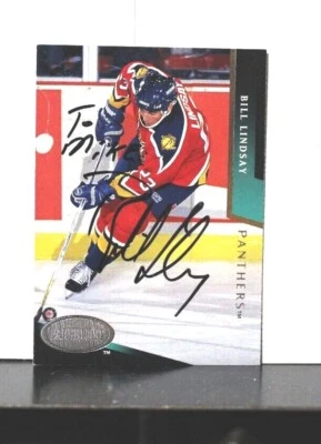 Bill Lindsay Autographed Hockey Card (Florida Panthers) 1993 Parkhurst #350 - Image 1 of 2