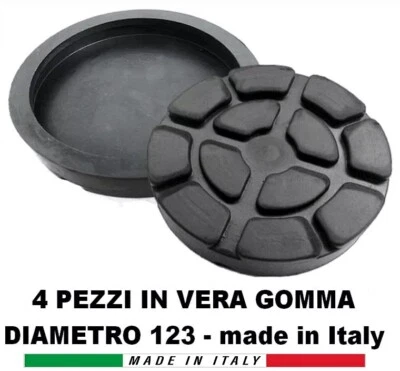 STRANIERI GOMMA ITALY 4 PEZZI TAMPONI D. 125 mm per PONTI SOLLEVATORI A BRACCI ravaglioli GOMMA EXTRA