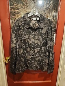 Chico's transparentes schwarzes Hemd mit Knöpfen, Größe 3 /XL - Bild 1 von 8