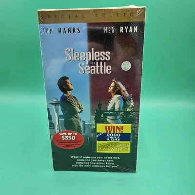 Sleepless in Seattle (VHS, 2000, Special Edition) NEW SEALED Promo Stickers - Image 1 of 3