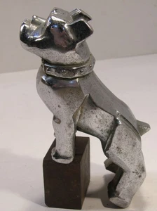VINTAGE CHROME PLATED MACK TRUCK BULLDOG HOOD ORNAMENT EMBLEM PATENT 87931 - Bild 1 von 24