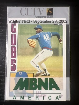 Tarjeta de béisbol 1984 Topps Lee Smith Chicago Cubs 2002 Wrigley Field sorteo Foto 1 de 2