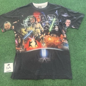 Star Wars All Over Print T-Shirt Size L Mad Engine Graphic Tee Jedi Sith Saga - Picture 1 of 5