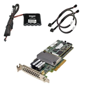 IBM ServeRAID M5210 12G RAID Controller 46C9111 +SAS Cable +4GB Cache +BBU LP - Picture 1 of 7