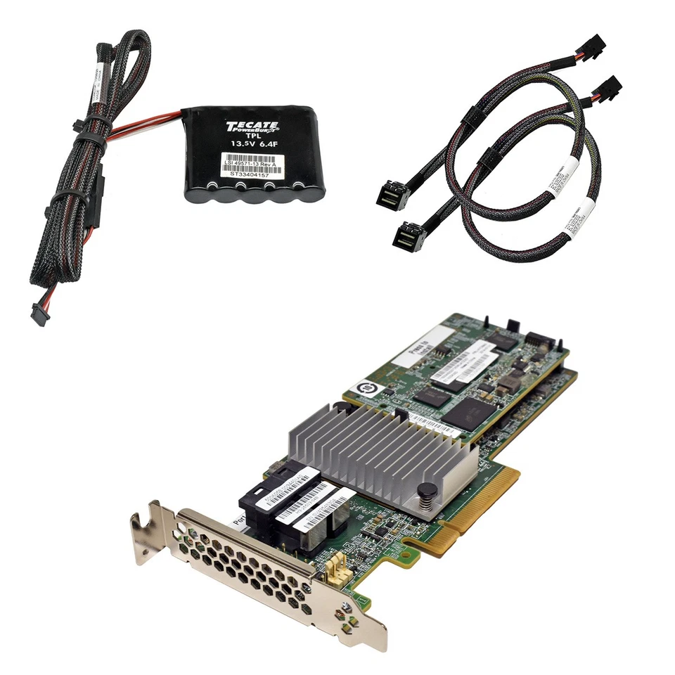 Controlador RAID IBM ServeRAID M5210 12G 46C9111 + Cable SAS + 4 GB de caché + BBU LP Foto 1 de 4