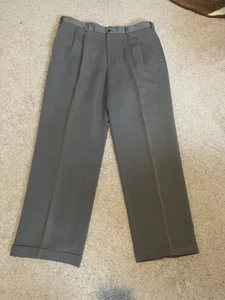 Crazy Horse A Claiborne Company Mens Gray Pleated Plaid Dress Pants 36 - Picture 1 of 3