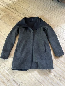 Arc'teryx Elda Mantel Damen klein grau Carbon asymmetrisch Wolle Windbreaker! - Bild 1 von 11