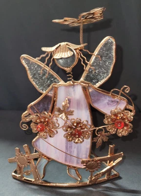 Vidrieras y Cobre Ángel Jardín Flores Mariposa Bobble Figura Escultura Foto 1 de 4