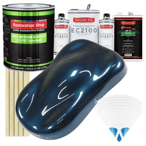 Moonlight Drive Blue Metallic LOW VOC Urethane Paint Gallon Kit & Euro Clear - Picture 1 of 2
