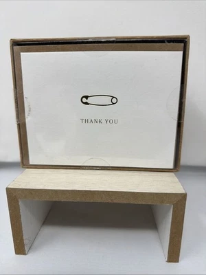 Bolígrafo de agradecimiento blanco con letras doradas tarjetas de felicitación y sobres CAJA DE 50 Foto 1 de 3