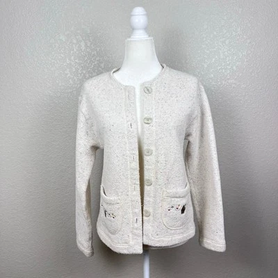 Cárdigan De Colección Para Mujer Mediano Mezcla de Algodón Tejido Grannycore Cottage Boho EE. UU. Kitsch Foto 1 de 4