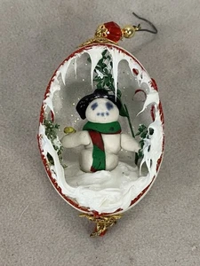 Vintage Decorated Egg With Snowman - Picture 1 of 4