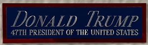 PLACA DE IDENTIFICACIÓN DONALD TRUMP PRESIDENTE DE EE. UU. PARA SU LIBRO FIRMADO-FOTO-SOMBRERO MAGA - Imagen 1 de 2