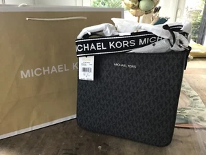Michael Kors Jet Set Umhängetasche schwarz Signature Messenger UVP 348 $ - Bild 1 von 9