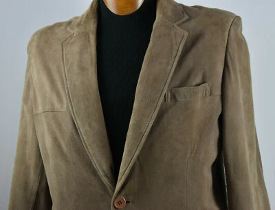 Vintage Yves Saint Laurent Size 40 Short Suede Jacket Tan Button Up Lined Blazer - Image 1 of 4