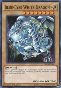 Tarjeta Blue-Eyes White Dragon Casi Como Nueva 1a Edición SDKS-EN009 kaaiba/Seto Deck - Imagen 1 de 1