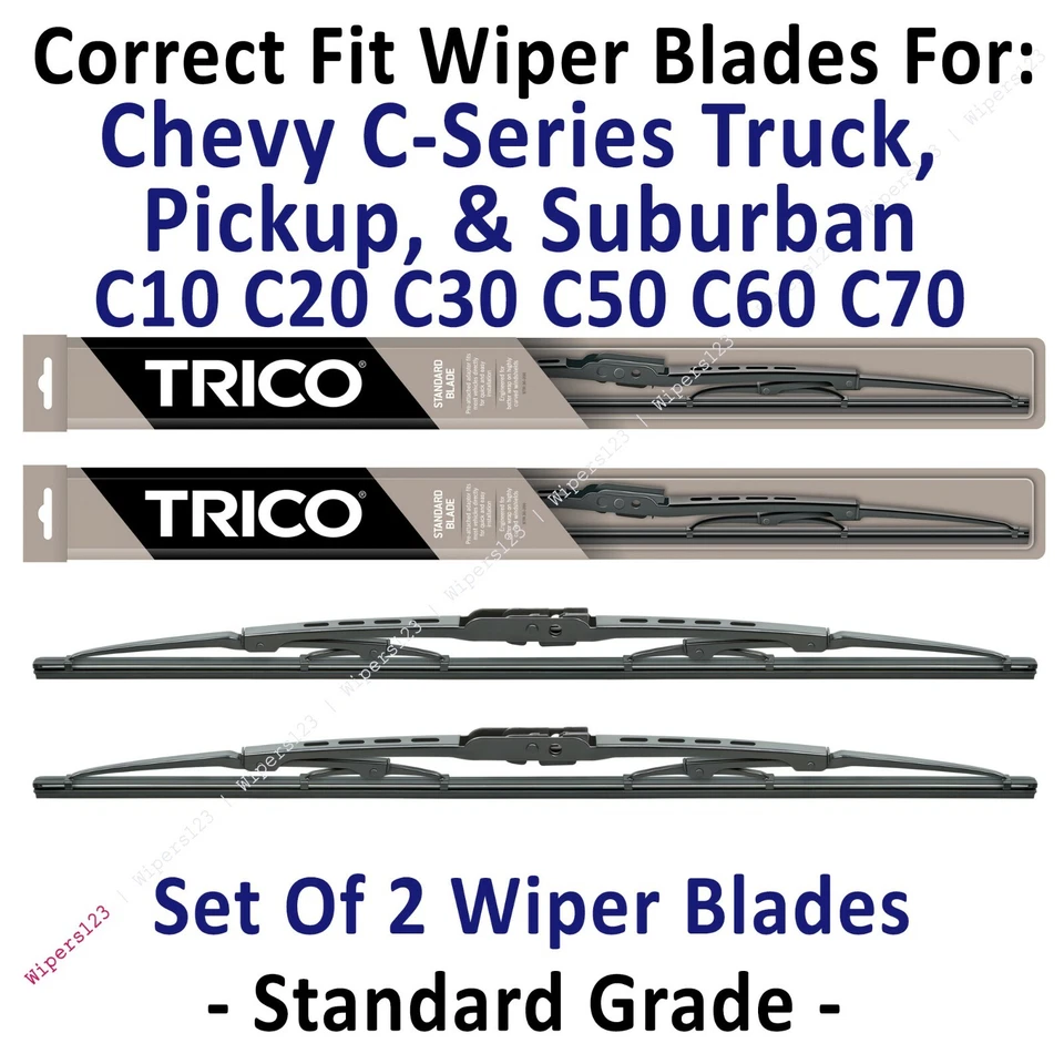 Limpiaparabrisas 2pk estándar 1973-1989 Chevrolet Chevy C10 C20 C30 C50 C60 C70 - 30160x2 Foto 1 de 1
