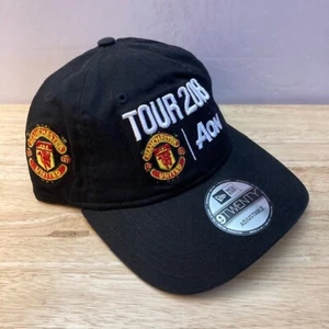 *NWT* MANCHESTER UNITED New Era 9TWENTY Black "TOUR 2018" AON Strapback Hat OSFM - Picture 1 of 10