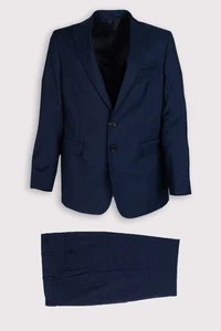 RRP€414 STEVE&COLLINS Wool Suit B&T 51 M Blue Single-Breasted Lined - Picture 1 of 11
