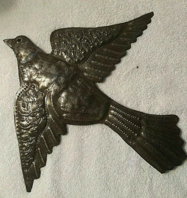 Arte popular de metal haitiano pájaro acero reciclado Charles Luthene nuevo Foto 1 de 4