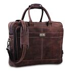 Leather Laptop Bag for Men Leather Messenger Bag 18" Genuine Leather Briefcase