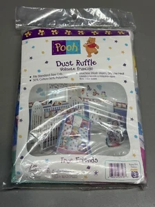 Vintage Disney’s Winnie The Pooh True Friends Crib Dust Ruffle New In Package - Picture 1 of 5