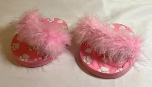 Build A Bear (BaB) Shoes - Pink Fuzzy Slipper Sandals - Bild 1 von 1