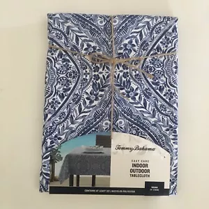 NEW 70” Round Tommy Bahama Tablecloth Blue White Seats 4-6 - Picture 1 of 7