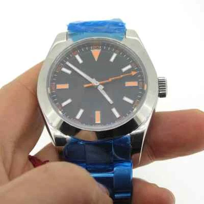 Reloj de cristal de zafiro para hombre PARNIS 40 mm movimiento automático esfera luminosa negro Foto 1 de 4