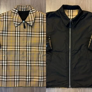 Burberry Fitzroy Reversible Checked Cotton Twill Jacket camel check sz 48 M - Picture 1 of 5